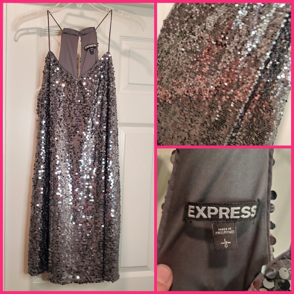 Silver sequin dress
